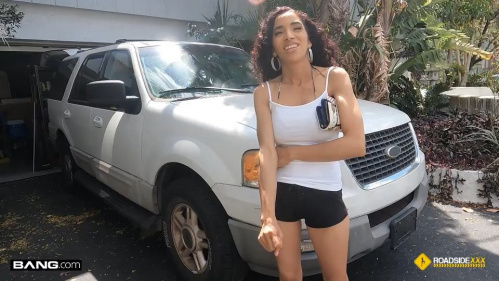 Ex-Cheerleader Ginger Bytes Gets Tricked Into Fucking In Her Garage